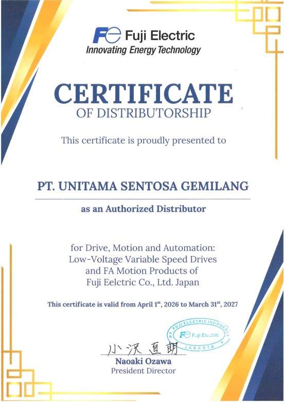 Fuji Certificate of Distributorship 2026
